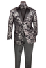 Posh Paisley Velvet Silver Tuxedo Jacket