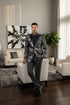 Posh Paisley Velvet Silver Tuxedo Jacket