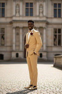 Light Gold Shawl Lapel Tuxedo by Spectrum – Elegant 3-Piece Formal Wear