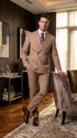 Vitali Tan Double Breasted Suit – Men’s 2 Piece Formal Suit for Wedding, Business and Special Events khaki beige color