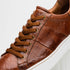 Zelli Vivo Tumbled Calfskin Sneakers in Cognac with White Rubber Sole