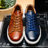Zelli Vivo Tumbled Calfskin Sneakers in Cognac with White Rubber Sole