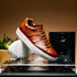 Zelli Vivo Tumbled Calfskin Sneakers in Cognac with White Rubber Sole
