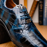 Marco_Di_Milano Vulcan Rustic Navy Leather Shoe