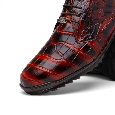 Marco Di Milano Vulcan Rustic Cognac Alligator Sneakers