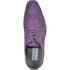 Bravo Mens Vegan Suede Wedding & Prom Wingtip Lace Up Dress Shoe in Purple