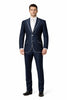 Western Suit - Cowboy Tuxedo With Trim Collar - Slim Fitted Jacket And Pants - Blue and White Tuxedo