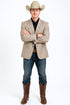 Western Blazer - Saco Para Hombre -Mens Double Button Western Taupe Blazer