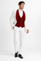 White and Red Tuxedo -  Mens Wedding Suit