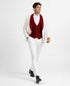 White and Red Tuxedo -  Mens Wedding Suit