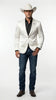 Men’s Shiny White Cowboy Blazer – Western Style Satin Finish Blazer for Party, Country Events and Evening Wear