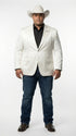 Men’s Shiny White Cowboy Blazer – Western Style Satin Finish Blazer for Party, Country Events and Evening Wear