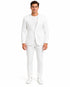 White Linen Suit For Summer - Collarless Blazer and Pants Collarless Lapel - No Lapel Casual!