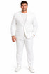 White Linen Suit For Summer - Collarless Blazer and Pants Collarless Lapel - No Lapel Casual!