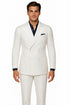 Linen Suit - Mens Summer Suits in White - Beach  Wedding 4 Button