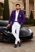 Purple Pinstripe Blazer With White Pants - Suit - Party Blazer