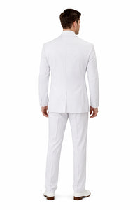 White Wedding Suit For Men - Perfect For Groom -Mens Classic Fit Vested Two Button Suit In White