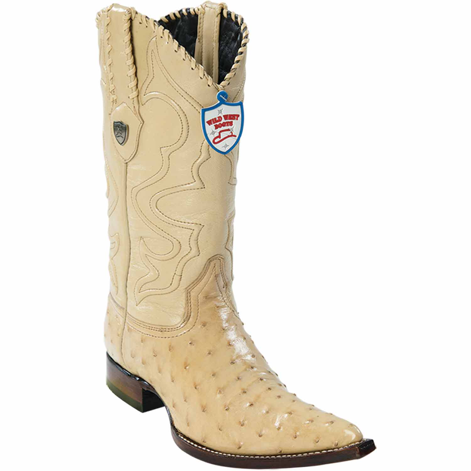 Wild West Boots Mens 10.5 Cowboy Blue Stitched Goodyear Welt Genuine Ostrich New Men main image 2