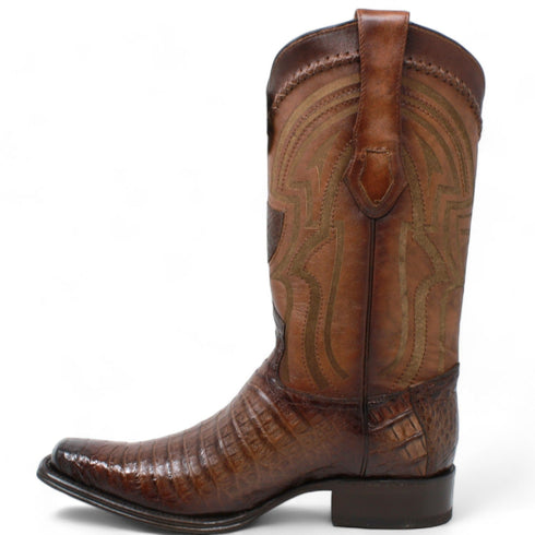 Men's Wild West Caiman Belly Square Toe Boots 277L82