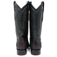 Men's Wild West Ostrich Leg with Deer Skin Square Toe Boots 277LF05