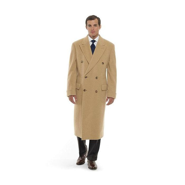 Wool And Cashmere overcoat-Double Breasted Camel Hair Topcoat