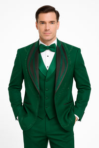 Hunter Green Italian Wool 3-Piece Modern Fit Tuxedo