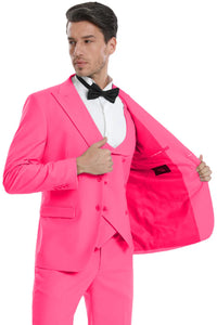Mens Easter Suit - Jacket and Pants in Summer Color Fuchsia Pink Modern Fit Light Weight