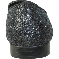 Bravo Mens Modern Glitter Sequin Prom Tuxedo Loafer in Black - Men's Dress Shoes