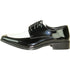 Bravo Mens Classic Moc Toe Shiny Patent Tuxedo Prom Shoe in Black & White