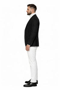 Zacchi Men’s Black Micro Suede Sport Coat – Modern Fit