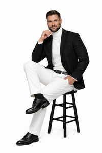 Zacchi Men’s Black Micro Suede Sport Coat – Modern Fit