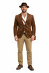 Zacchi Men’s Cognac Micro Suede Sport Coat
