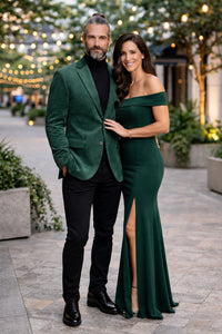 Zacchi Men’s Hunter Green Micro Suede Sport Coat