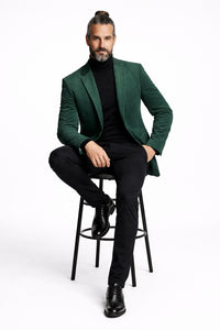 Zacchi Men’s Hunter Green Micro Suede Sport Coat