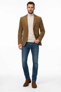 Zacchi Men’s Tan Micro Suede Fashion Sport Coat