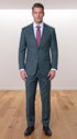 Statement Men's Modern Fit 2 Piece 100% Super 200 Wool Suit Peak Lapel in Olive - image 9
