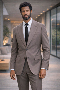 Statement Men's 2 Piece 100% Wool Modern Fit Suit - Pic Stitching