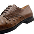 Zelli Andrea Genuine Ostrich Quill Cap Toe Derby Shoes in Brandy