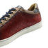 Zelli Brezza Crocodile Embossed Calfskin Perforated Sneakers in Red
