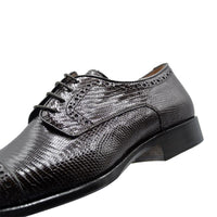 Zelli Giovanni Genuine Lizard Cap Toe Brogue Dress Shoes in Brown