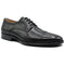 Zelli Giovanni Genuine Lizard Cap Toe Brogue Dress Shoes in Black