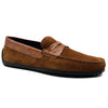 Zelli Monza Suede and Caiman Crocodile Driving Loafer in Cognac