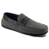 Zelli Monza Suede and Caiman Crocodile Driving Loafers in Gray