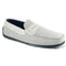 Zelli Monza Suede and Caiman Crocodile Driving Loafer in White
