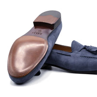 Zelli Naples Suede Tassel Loafers in Blue | A Versatile Italian Style