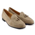 Zelli Naples Suede Tassel Loafer in Bone | Classic Italian Footwear