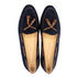 Zelli Naples Suede Loafers with Genuine Crocodile Tassels in Navy