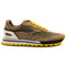 Zelli Raya Suede Calfskin Perforated Sneakers in Moss and Taupe