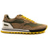 Zelli Raya Suede Calfskin Perforated Sneakers in Moss and Taupe