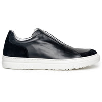 Zelli Spettacolare Calfskin & Suede Slip-On Sneakers in Black
